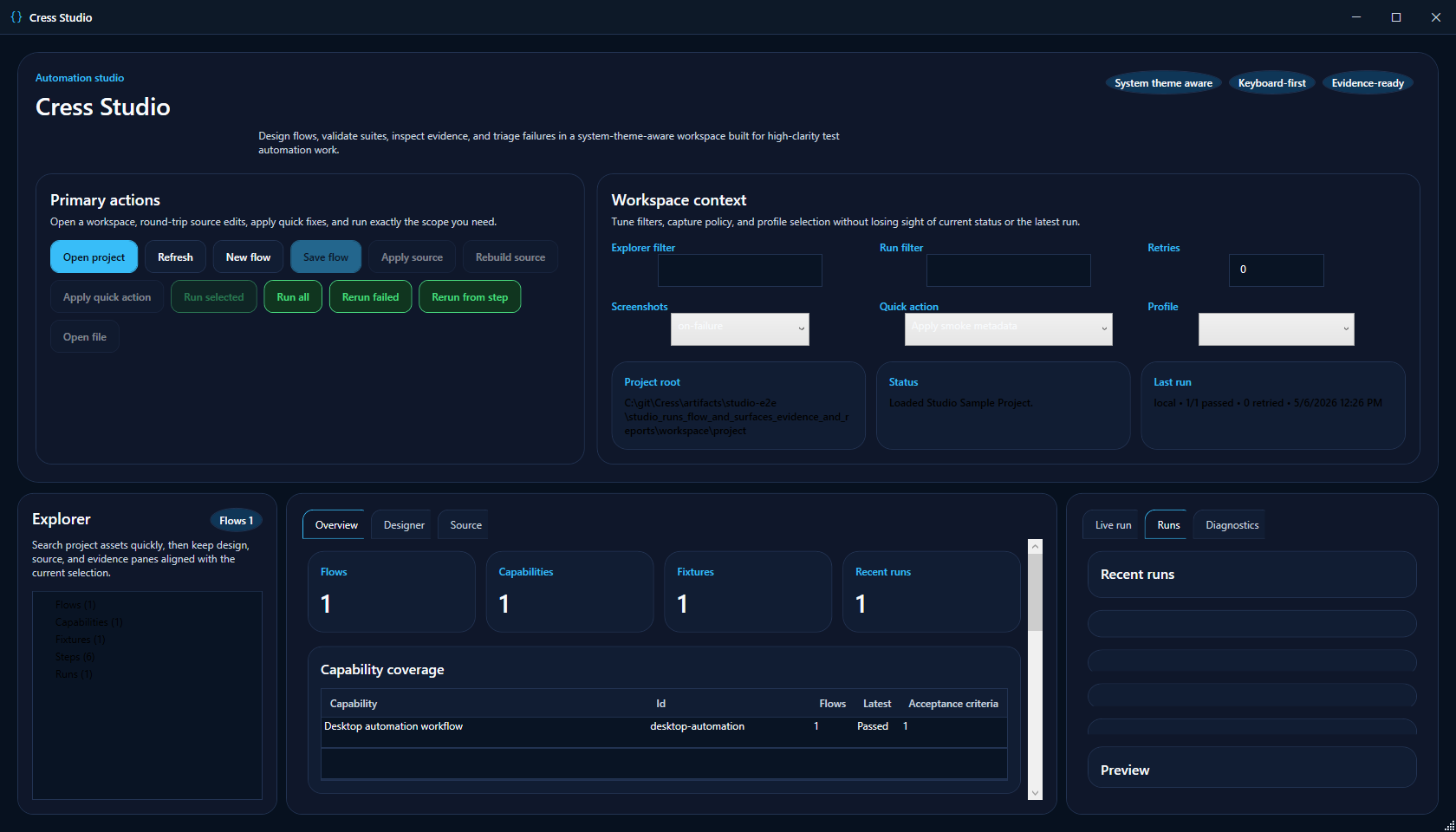 Desktop report preview