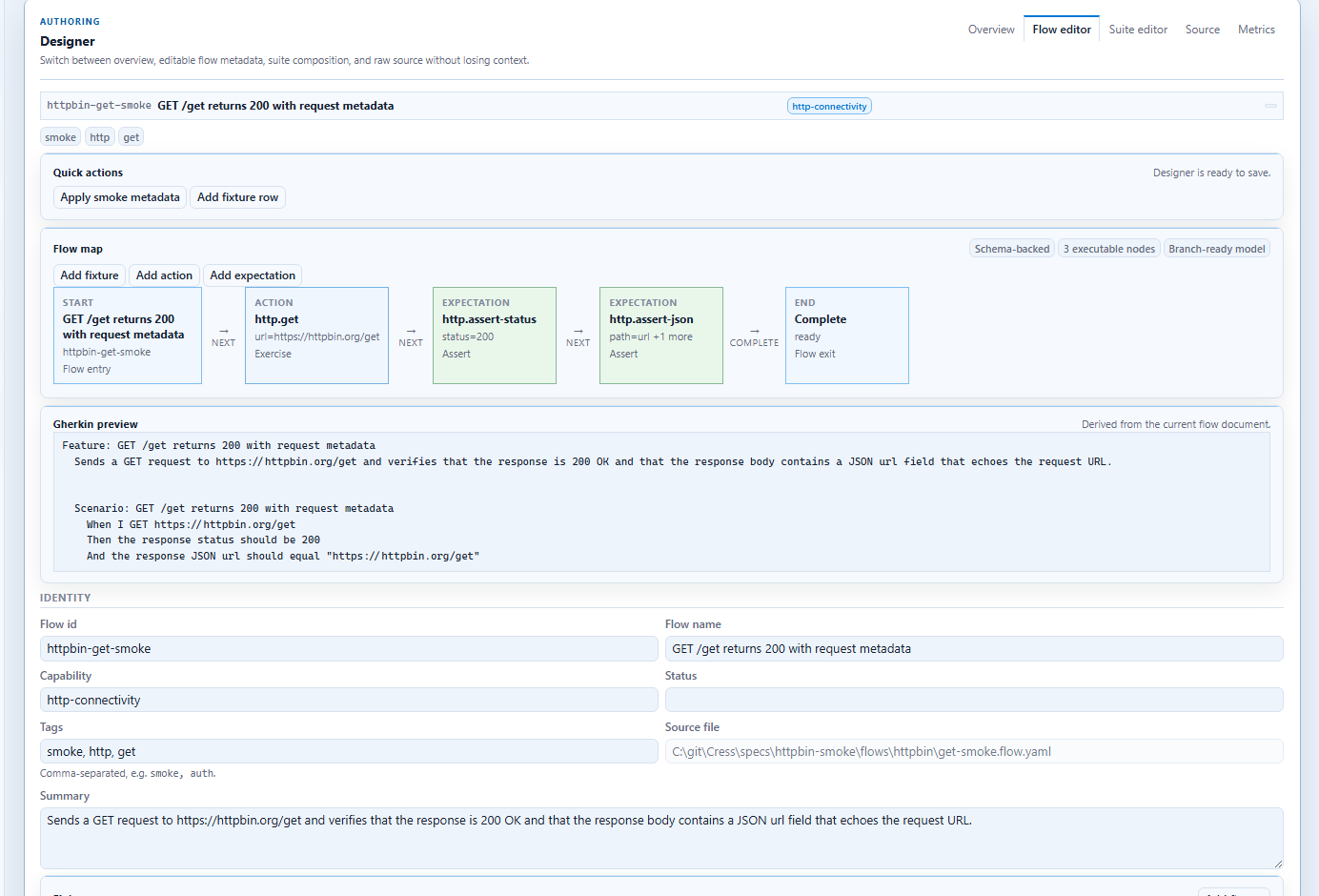 Desktop flow designer