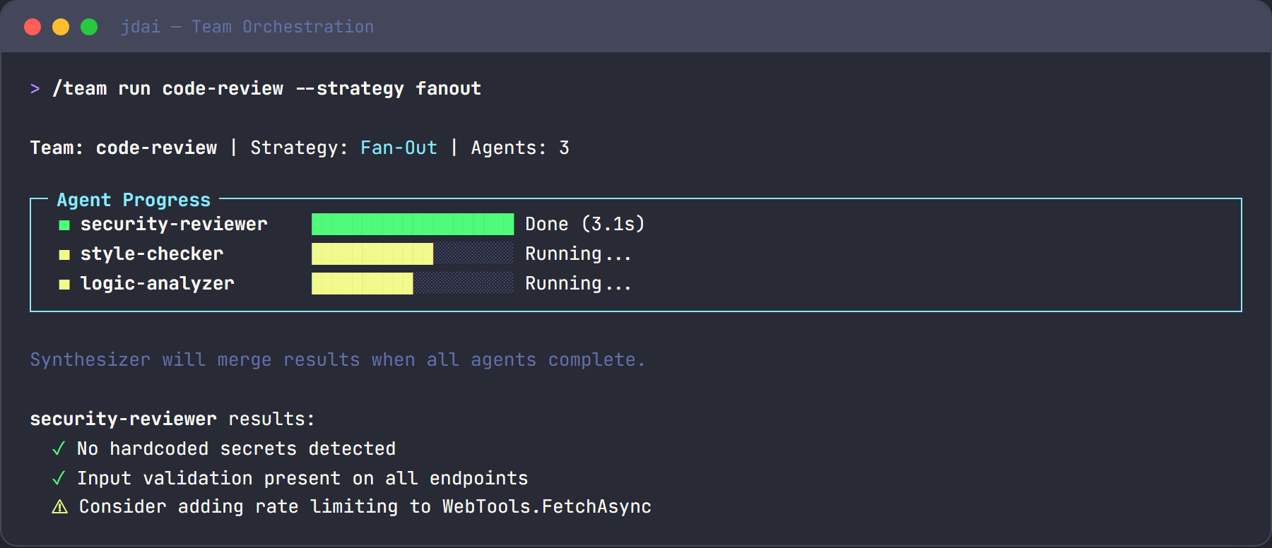 Subagent execution and team orchestration
